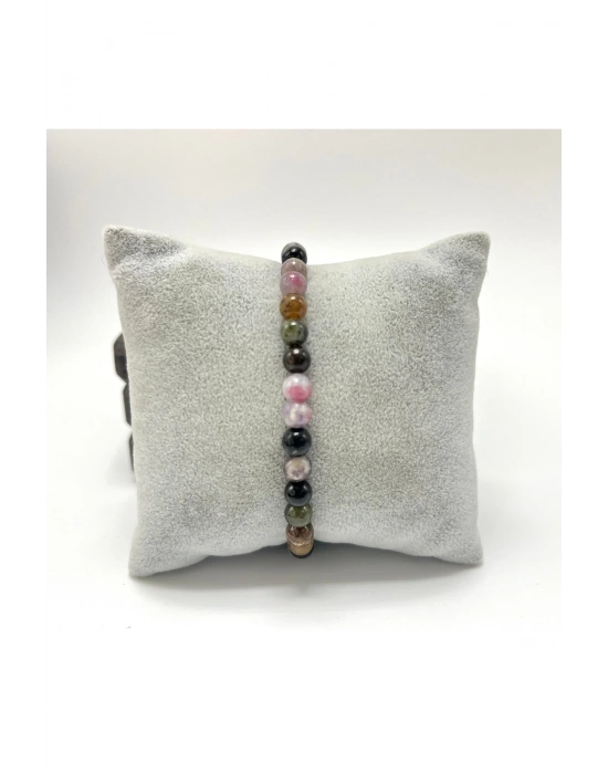 SERTİFİKALI Renkli Turmalin 6mm Doğal Taş Bileklik