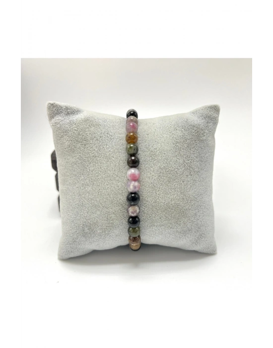 SERTİFİKALI Renkli Turmalin 6mm Doğal Taş Bileklik