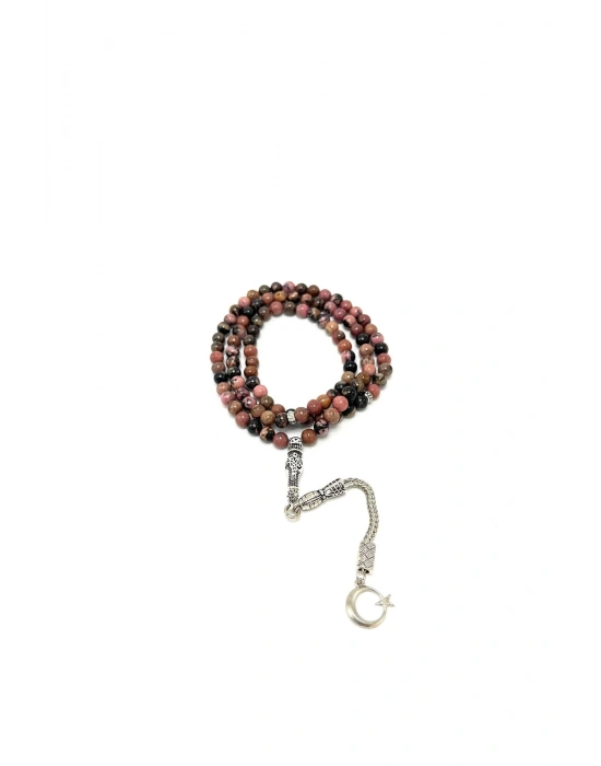 Sertifikalı Rodanit 6mm 99luk Doğal Taş Tesbih