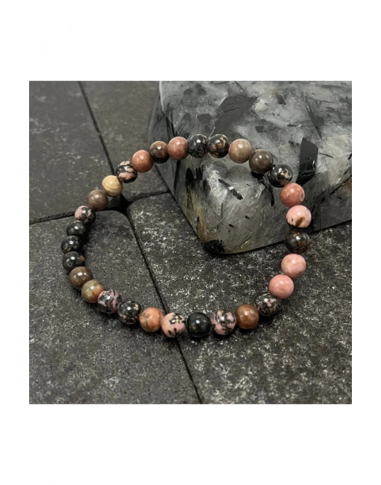 SERTİFİKALI Rodanit 6mm Doğal Taş Bileklik