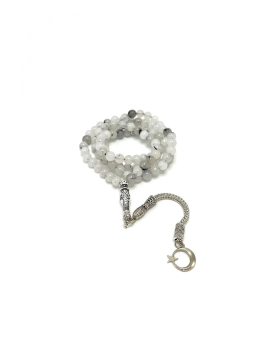 Sertifikalı Rutilli Kuvars 6mm 99luk Doğal Taş Tesbih