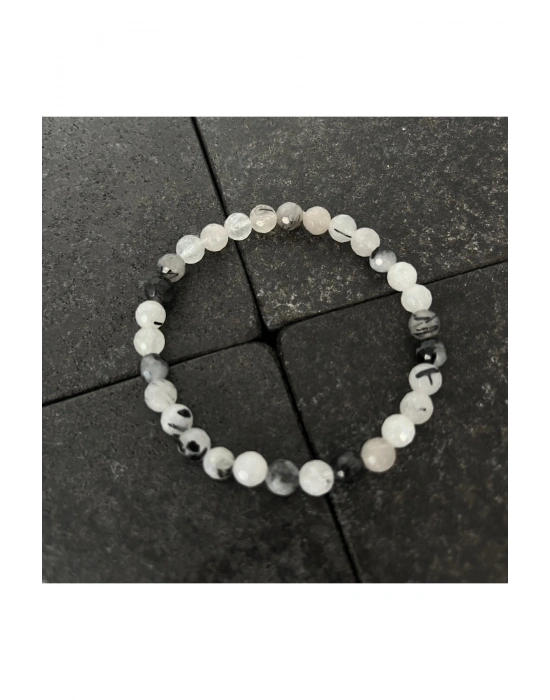 SERTİFİKALI Rutilli Kuvars 6mm Doğal Taş Bileklik