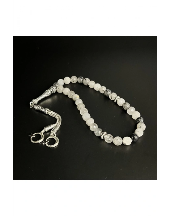 Sertifikalı Rutilli Kuvars 8mm 33lük Doğal Taş Tesbih