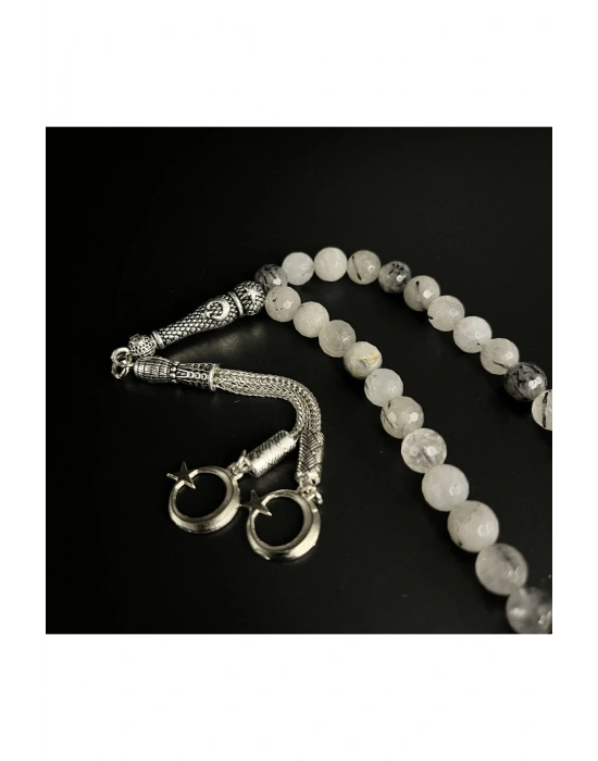 Sertifikalı Rutilli Kuvars 8mm 33lük Doğal Taş Tesbih