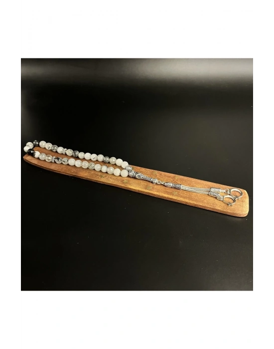 Sertifikalı Rutilli Kuvars 8mm 33lük Doğal Taş Tesbih