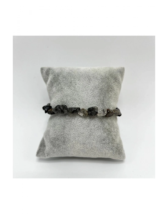 SERTİFİKALI Rutilli Kuvars Natural Kesim Makrome Doğal Taş Bileklik