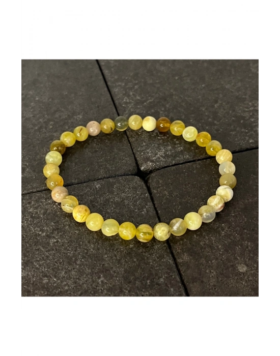 SERTİFİKALI Sarı Opal 6mm Doğal Taş Bileklik