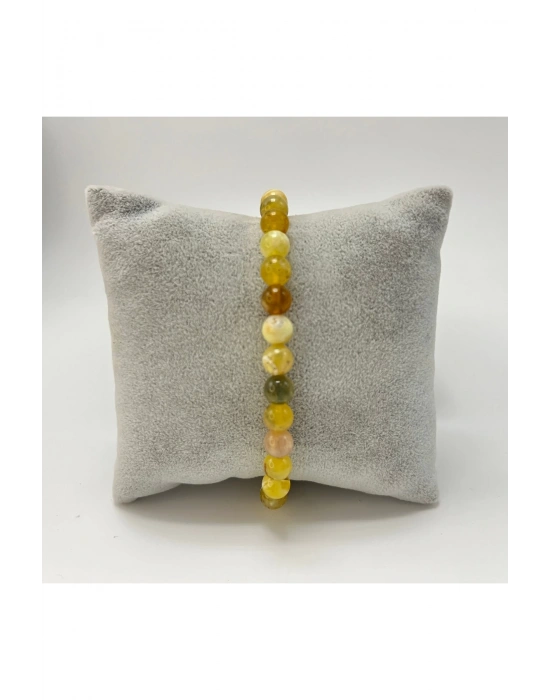 SERTİFİKALI Sarı Opal 6mm Doğal Taş Bileklik