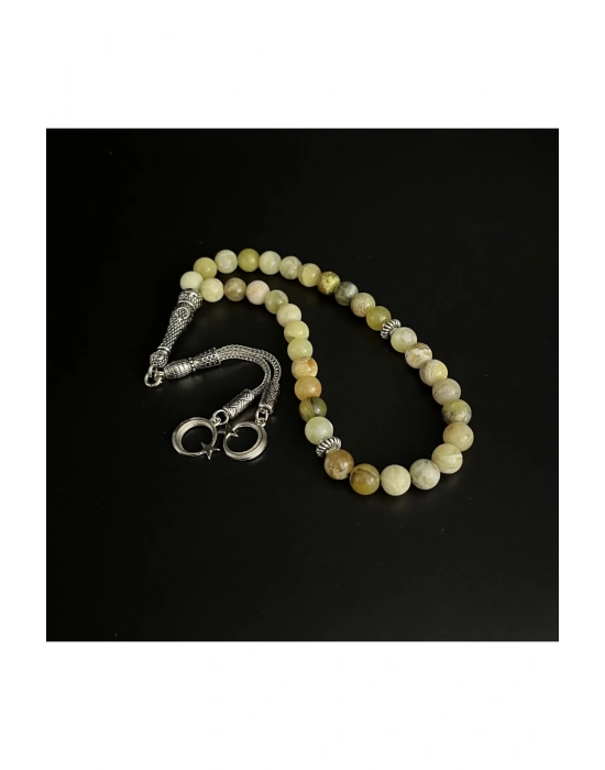 Sertifikalı Sarı Opal 8mm 33lük Doğal Taş Tesbih