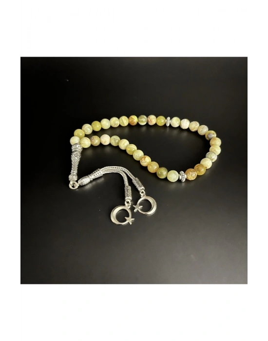 Sertifikalı Sarı Opal 8mm 33lük Doğal Taş Tesbih