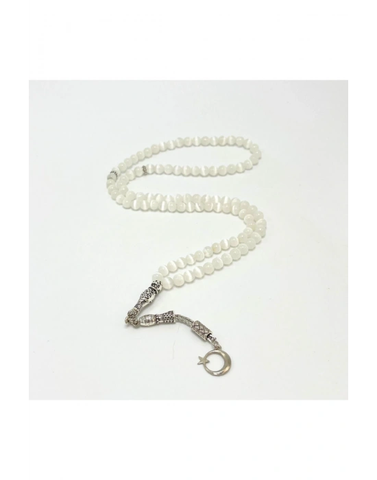 Sertifikalı Selenit 6mm 99luk Doğal Taş Tesbih