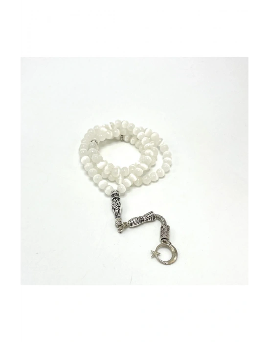 Sertifikalı Selenit 6mm 99luk Doğal Taş Tesbih