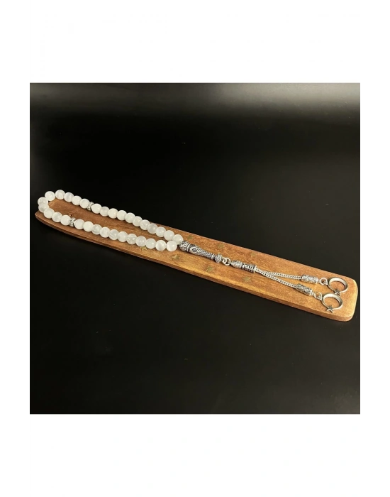 Sertifikalı Selenit 8mm 33lük Doğal Taş Tesbih