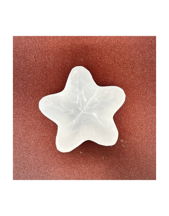 Sertifikalı Selenit Doğal Taş Yıldız Kase