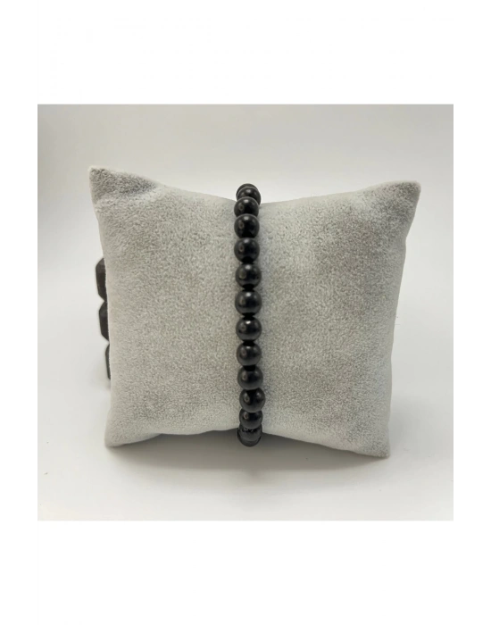 SERTİFİKALI Shungite 6mm Doğal Taş Bileklik
