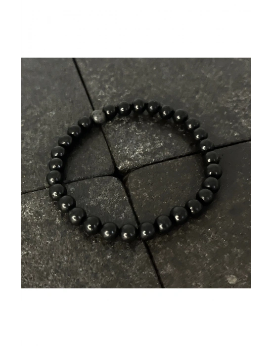 SERTİFİKALI Shungite 6mm Doğal Taş Bileklik