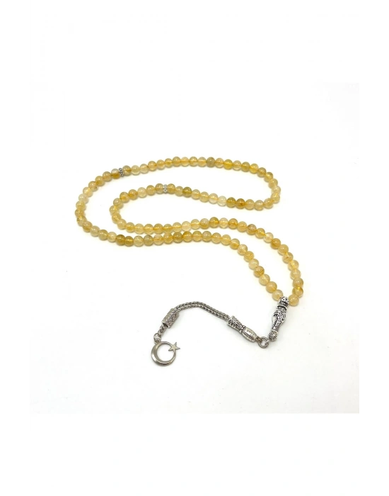 Sertifikalı Sitrin 6mm 99luk Doğal Taş Tesbih