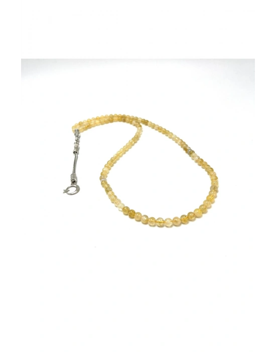 Sertifikalı Sitrin 6mm 99luk Doğal Taş Tesbih