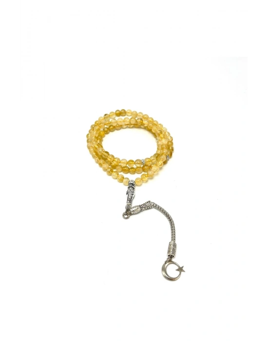 Sertifikalı Sitrin 6mm 99luk Doğal Taş Tesbih