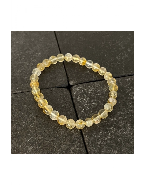 SERTİFİKALI Sitrin 6mm Doğal Taş Bileklik