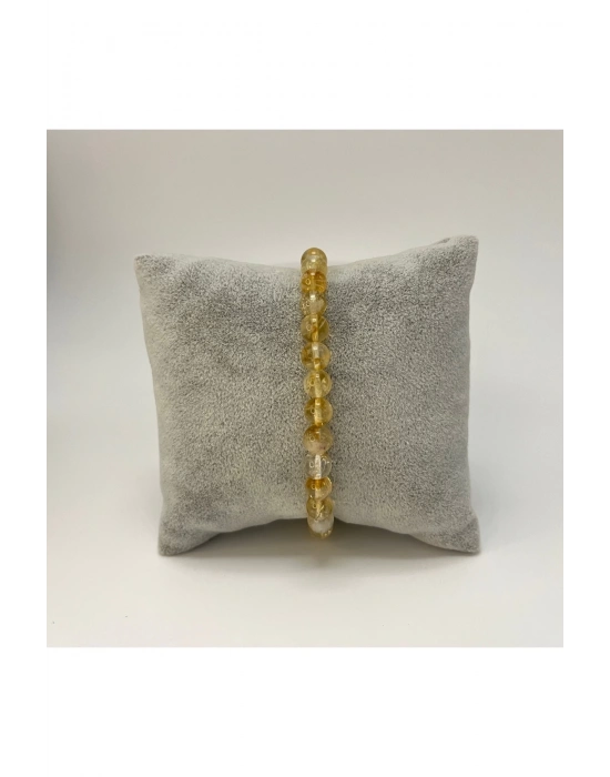 SERTİFİKALI Sitrin 6mm Doğal Taş Bileklik