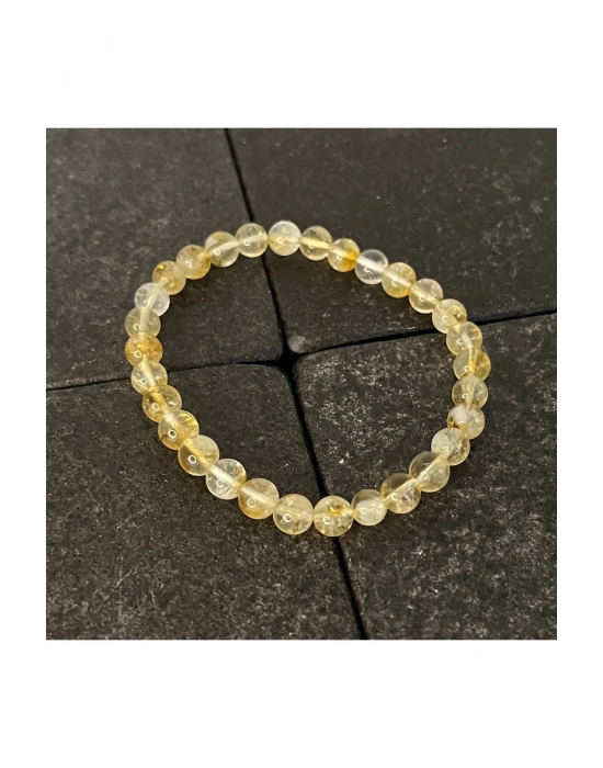 SERTİFİKALI Sitrin 6mm Doğal Taş Bileklik