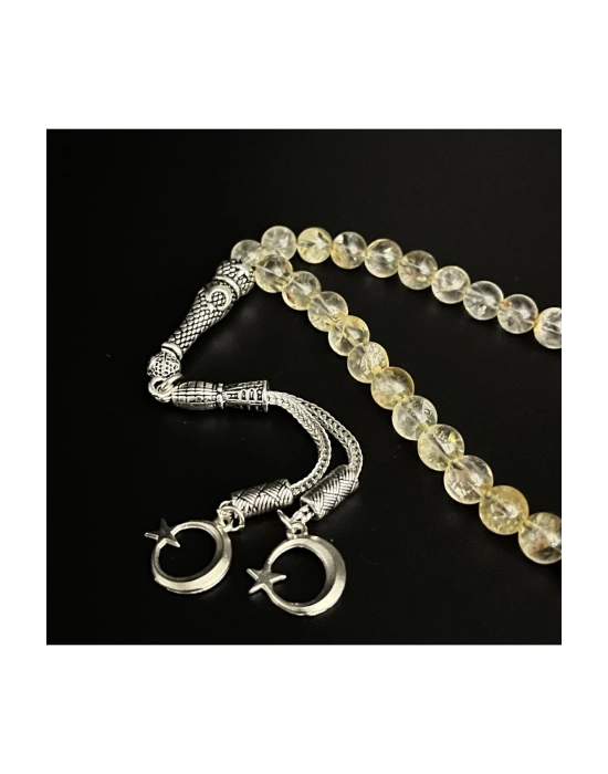 Sertifikalı Sitrin 8mm 33lük Doğal Taş Tesbih