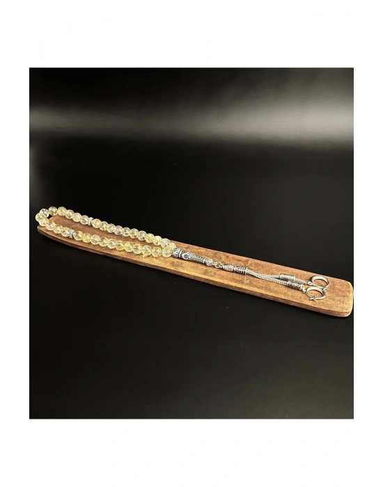 Sertifikalı Sitrin 8mm 33lük Doğal Taş Tesbih