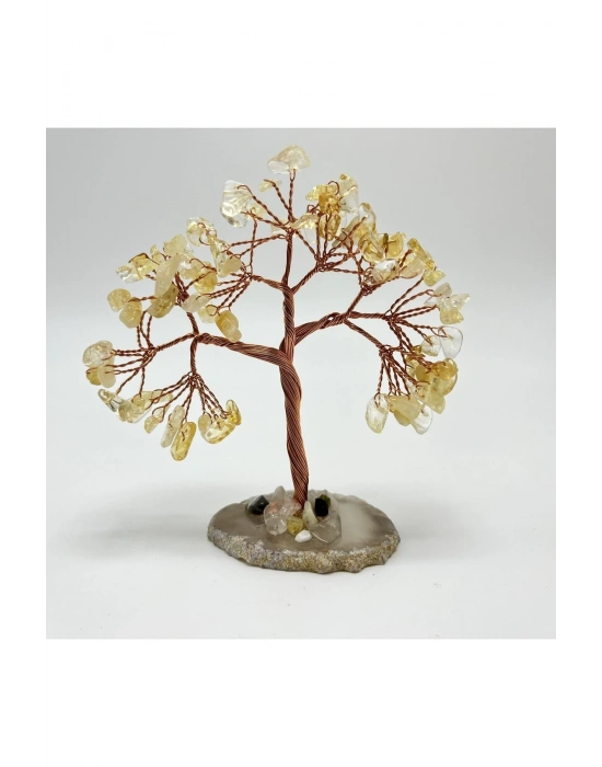 Sertifikalı Sitrin - Akik Doğal Taş Ağaç