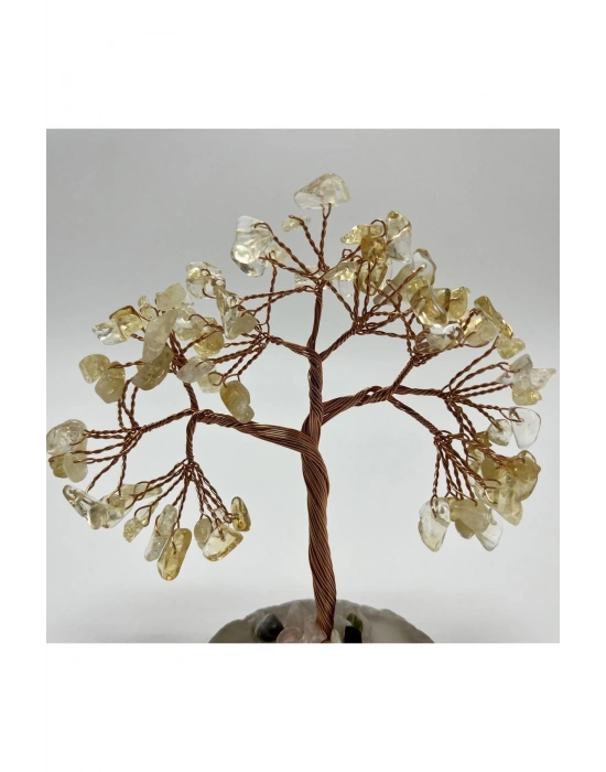 Sertifikalı Sitrin - Akik Doğal Taş Ağaç