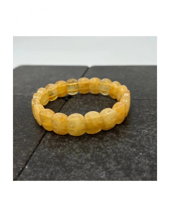 Sertifikalı Sitrin Doğal Taş Roleks Bileklik