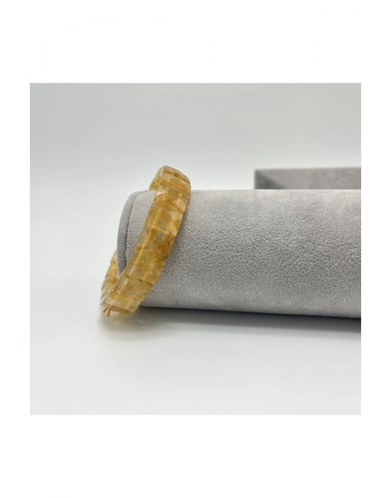 Sertifikalı Sitrin Doğal Taş Roleks Bileklik