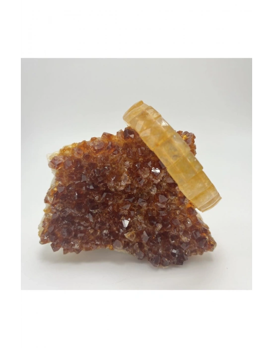 Sertifikalı Sitrin Doğal Taş Roleks Bileklik