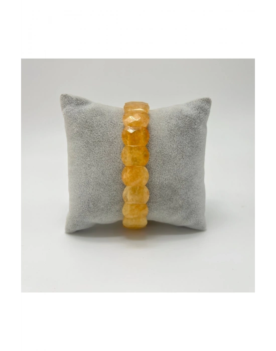 Sertifikalı Sitrin Doğal Taş Roleks Bileklik