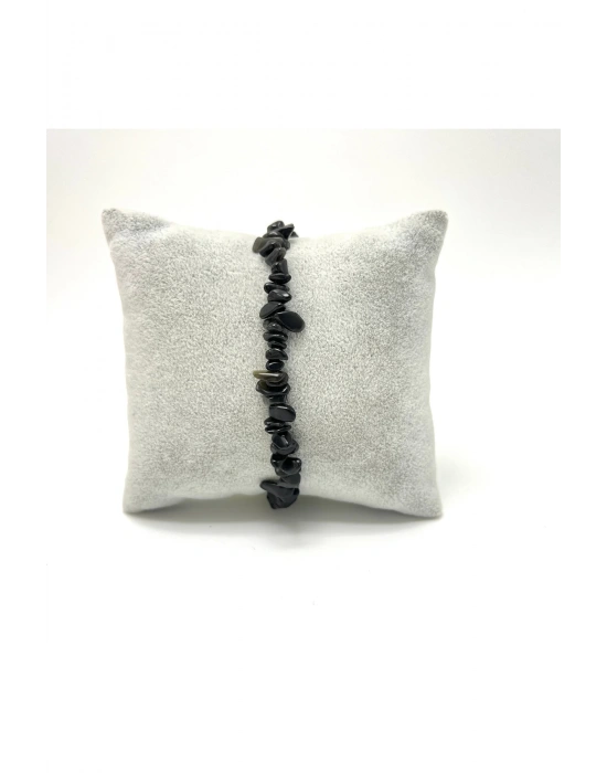 SERTİFİKALI Siyah Turmalin Saçaklı Model Doğal Taş Makrome Bileklik Ayarlanabilir Ölçü