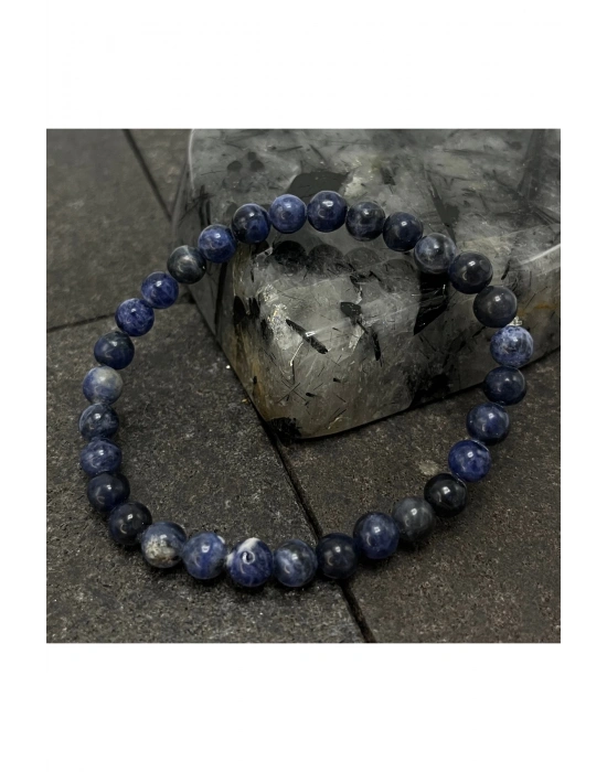 SERTİFİKALI Sodalit 6mm Doğal Taş Bileklik
