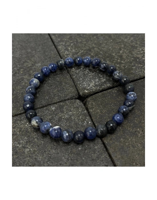 SERTİFİKALI Sodalit 6mm Doğal Taş Bileklik