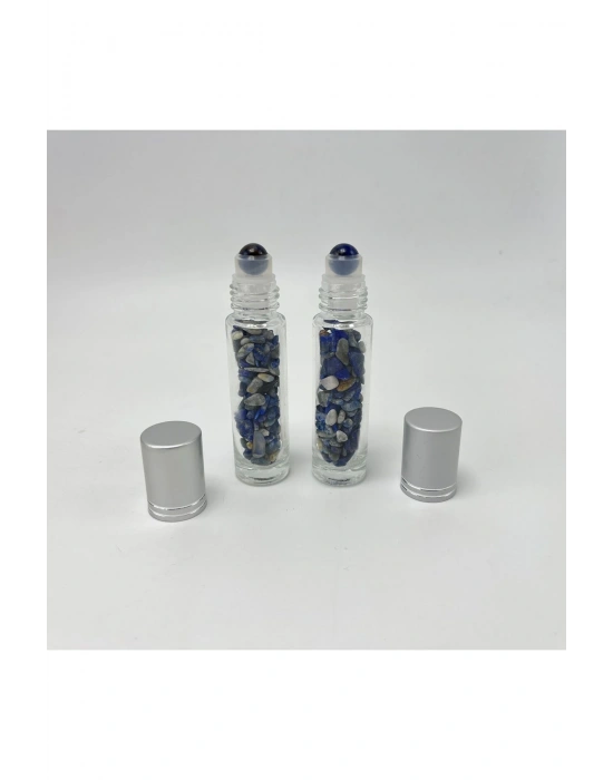 Sertifikalı Sodalit Doğal Taş Esans Şişesi ve Roller Masaj Aleti 10ml