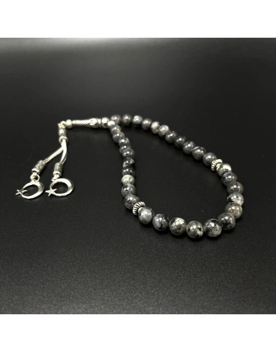 Sertifikalı Spektrolit 8mm 33lük Doğal Taş Tesbih