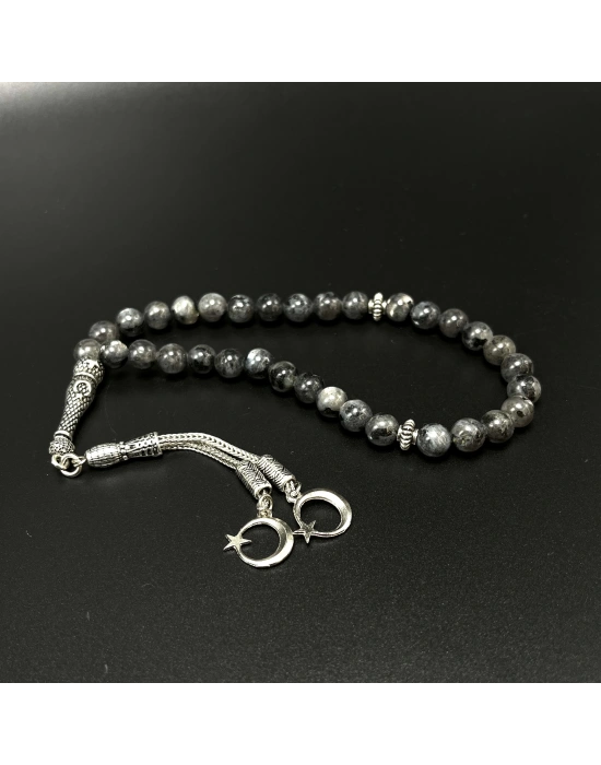 Sertifikalı Spektrolit 8mm 33lük Doğal Taş Tesbih