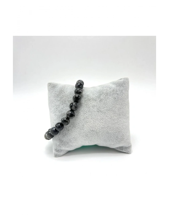 Sertifikalı Spektrolit 8mm Elastik Misinalı Doğal Taş Bileklik