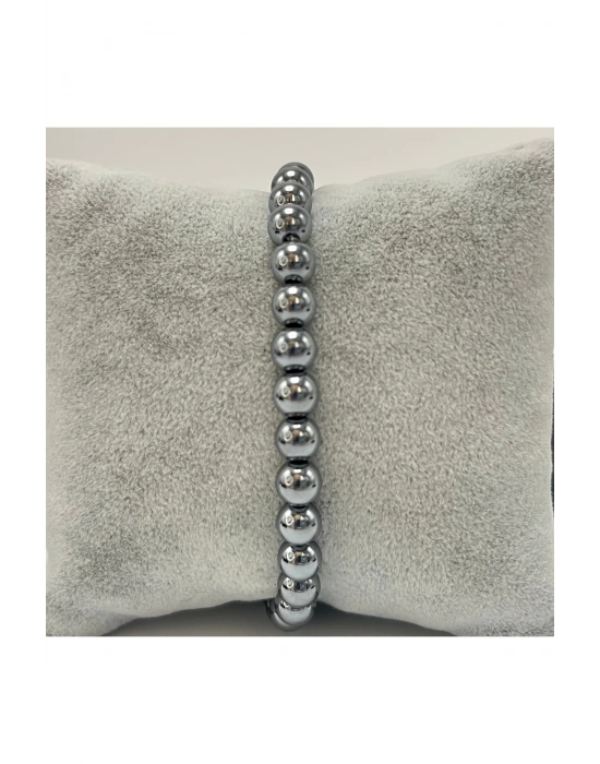 SERTİFİKALI Terahertz 6mm Doğal Taş Bileklik