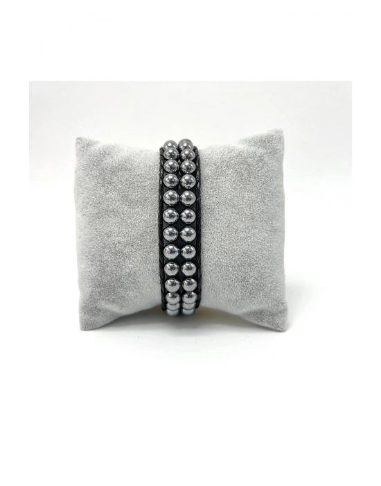 Sertifikalı Terahertz Doğal Taş Tasarım Erkek Bileklik