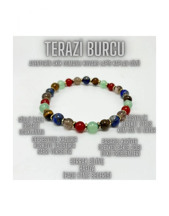 SERTİFİKALI TERAZİ BURCU DOĞAL TAŞ BİLEKLİK 6MM