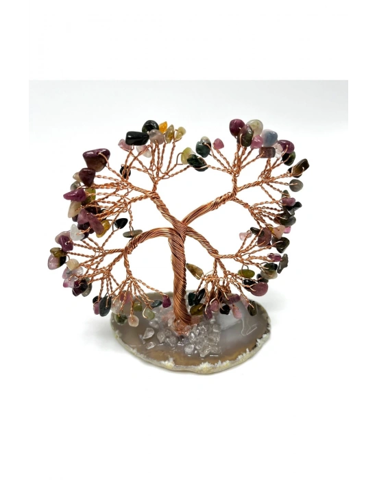 Sertifikalı Turmalin - Akik Doğal Taş Ağaç