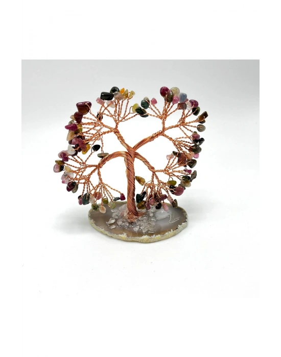 Sertifikalı Turmalin - Akik Doğal Taş Ağaç