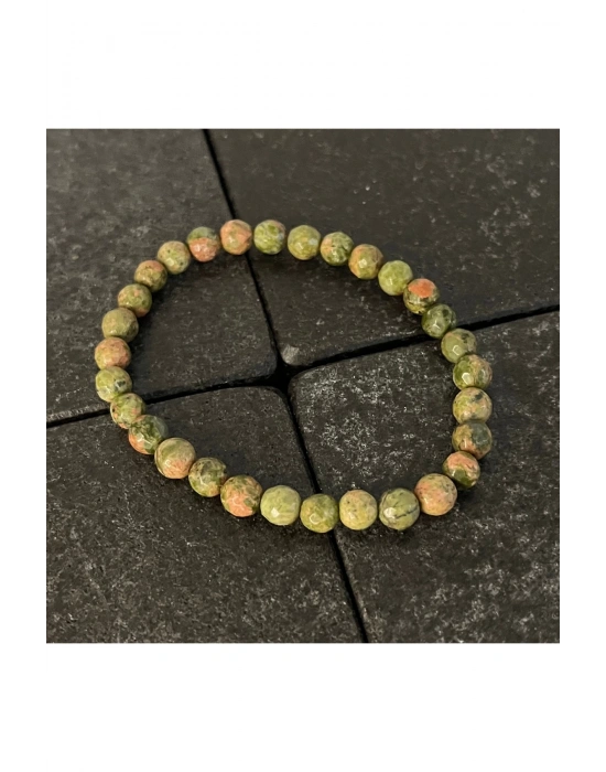 SERTİFİKALI Unakit 6mm Doğal Taş Bileklik