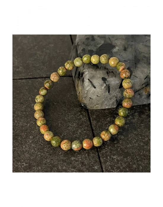 SERTİFİKALI Unakit 6mm Doğal Taş Bileklik