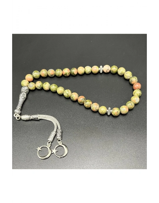 Sertifikalı Unakit 8mm 33lük Doğal Taş Tesbih