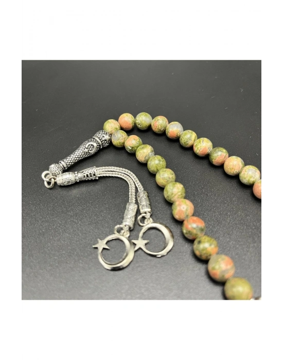 Sertifikalı Unakit 8mm 33lük Doğal Taş Tesbih